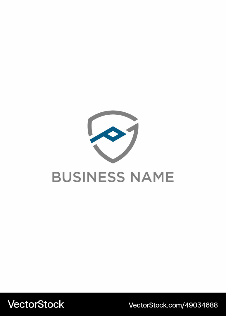 P initial shield logo designs Royalty Free Vector Image