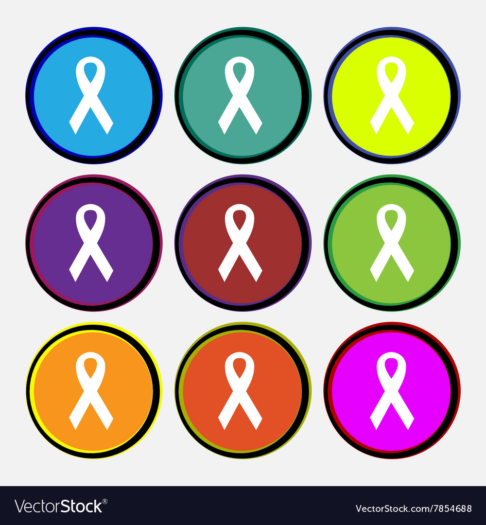 Ribbon breast cancer awareness month icon sign Vector Image