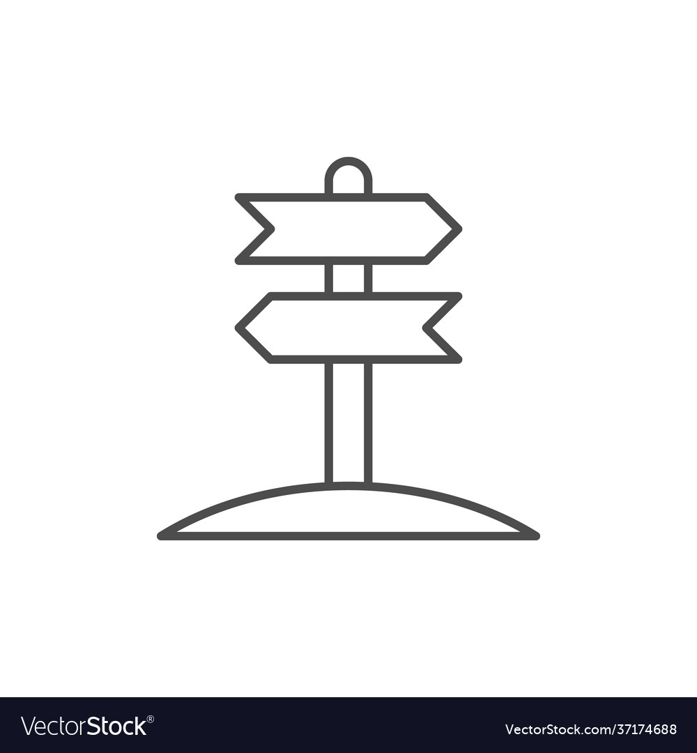 Road pointer line outline icon Royalty Free Vector Image