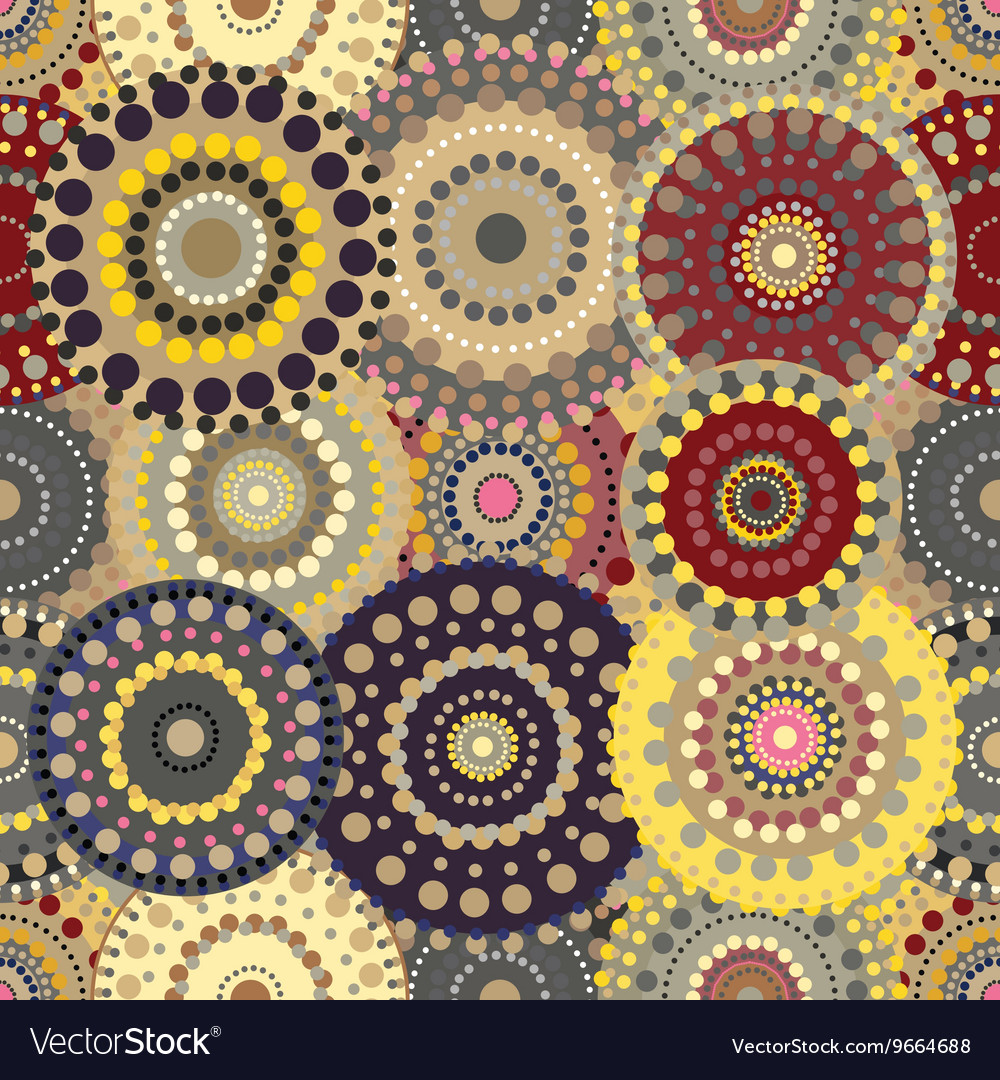 Seamless retro pattern with vivid colorful painted