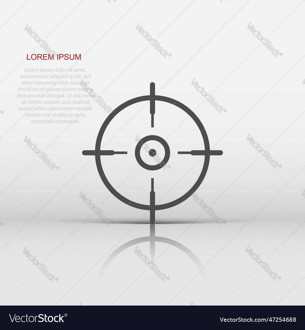 Shooting target icon in flat style aim sniper Vector Image