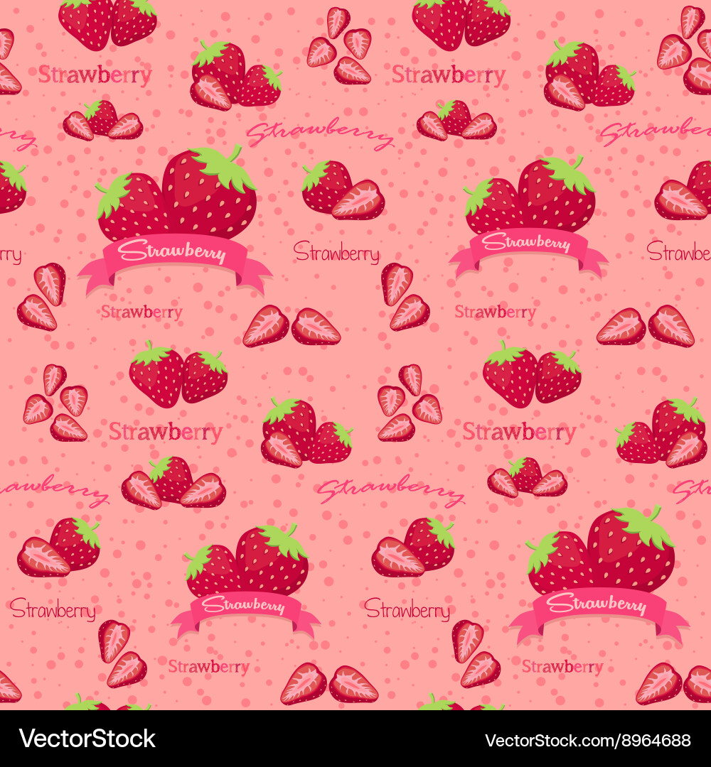 Strawberry seamless pattern Royalty Free Vector Image