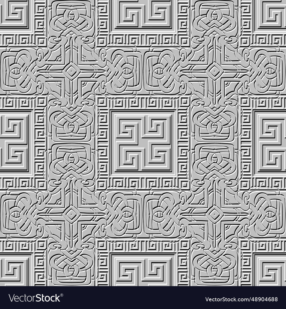 Textured emboss celtic greek relief 3d seamless