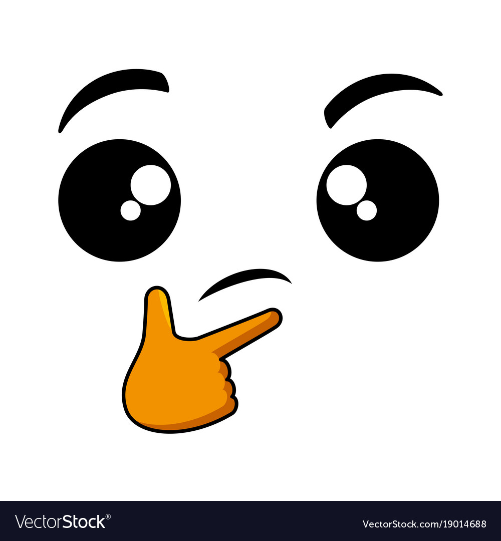 Thoughtful emoji face icon Royalty Free Vector Image