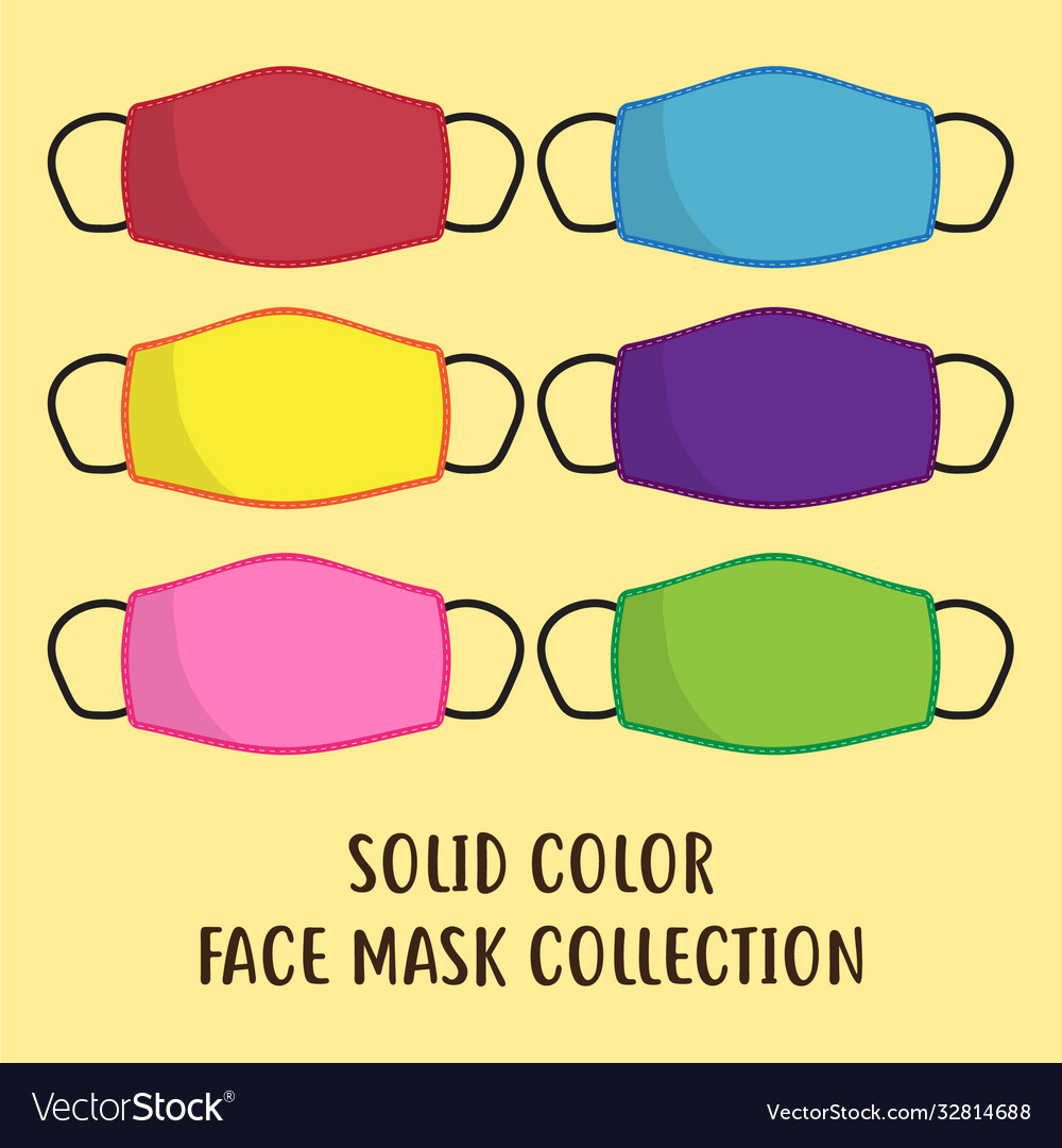 Various solid color face mask design Royalty Free Vector