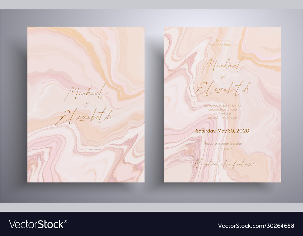 Wedding invitation with swirling paint