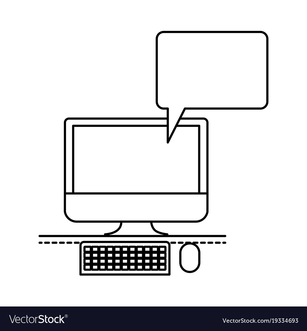 Desktop computer with bubble dialogue