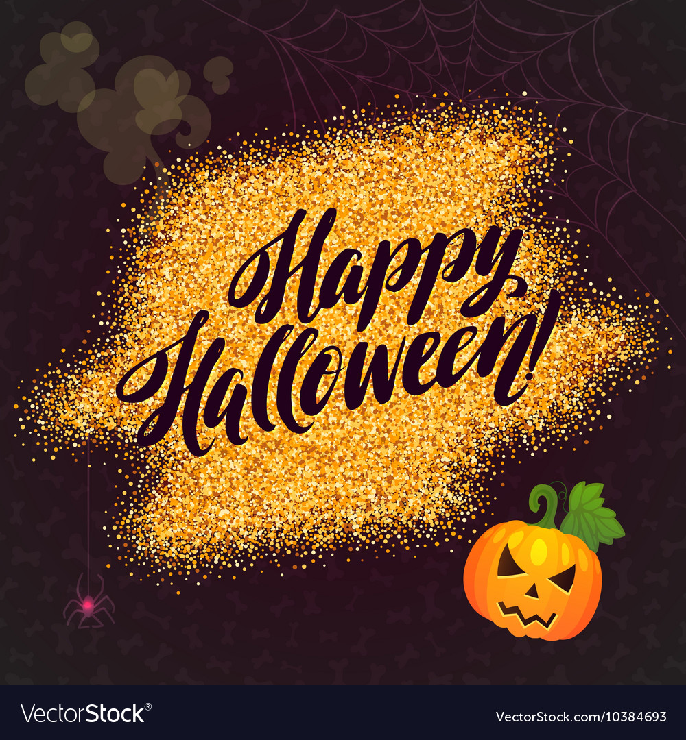 Happy halloween gold sparkles background