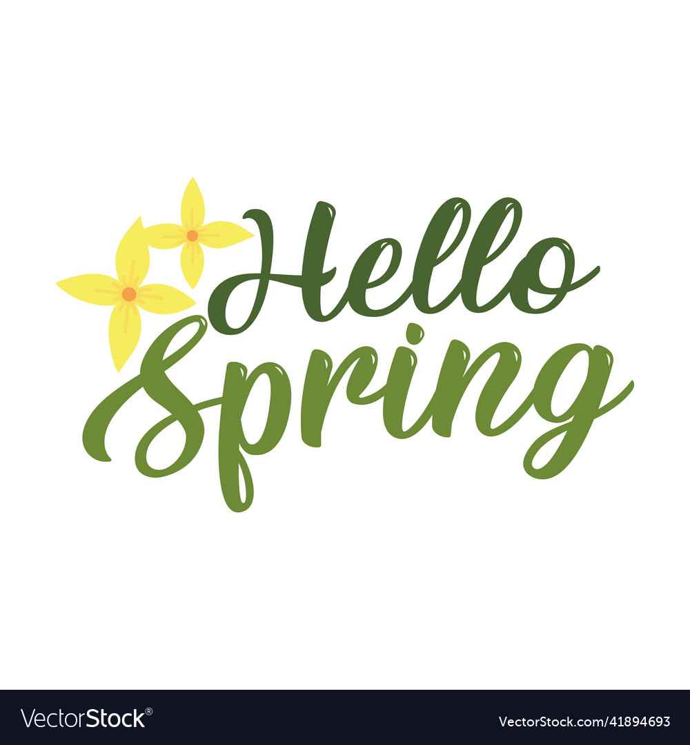 Hello spring text Royalty Free Vector Image - VectorStock