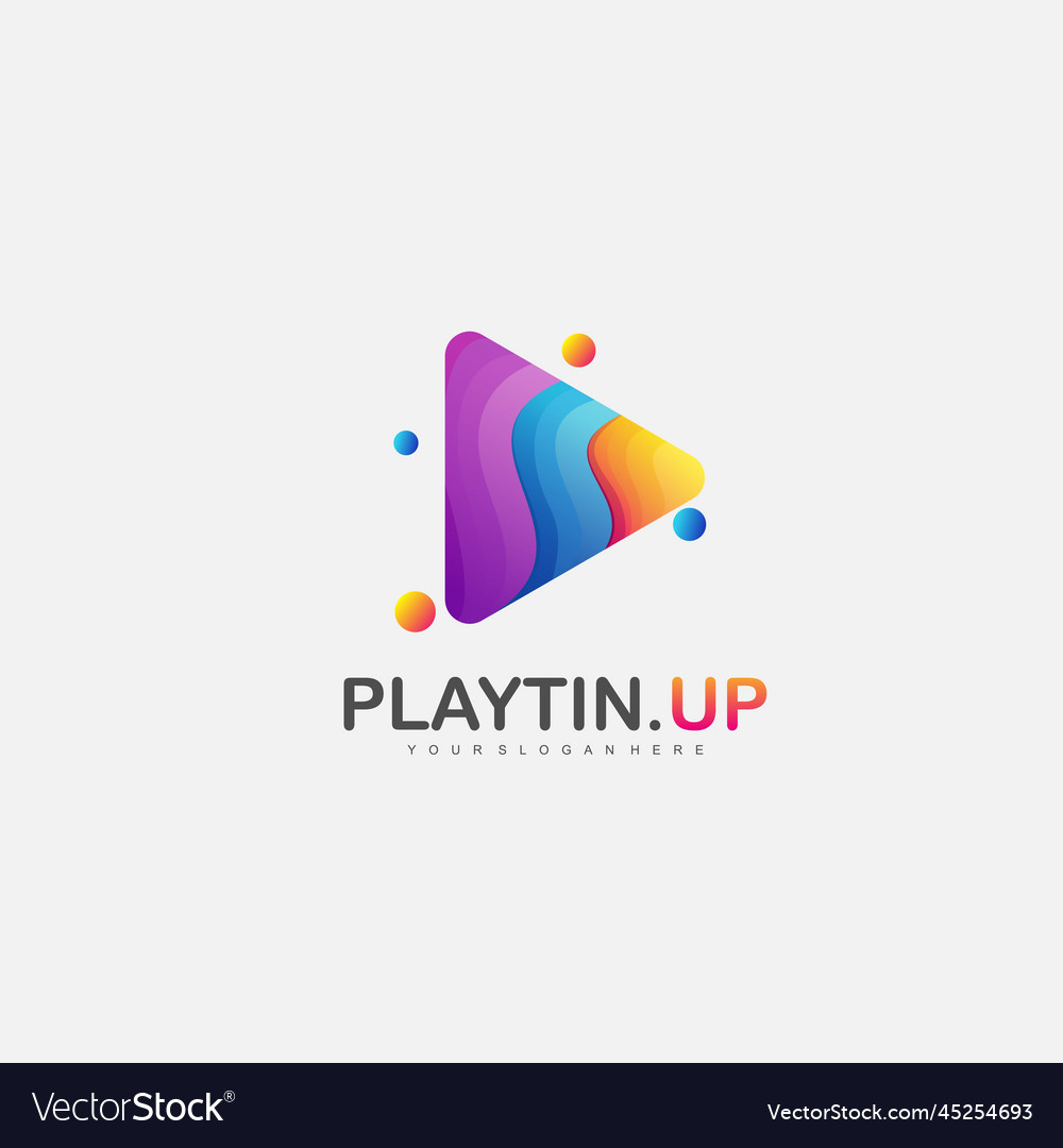 Media play logo design gradient symbol Royalty Free Vector