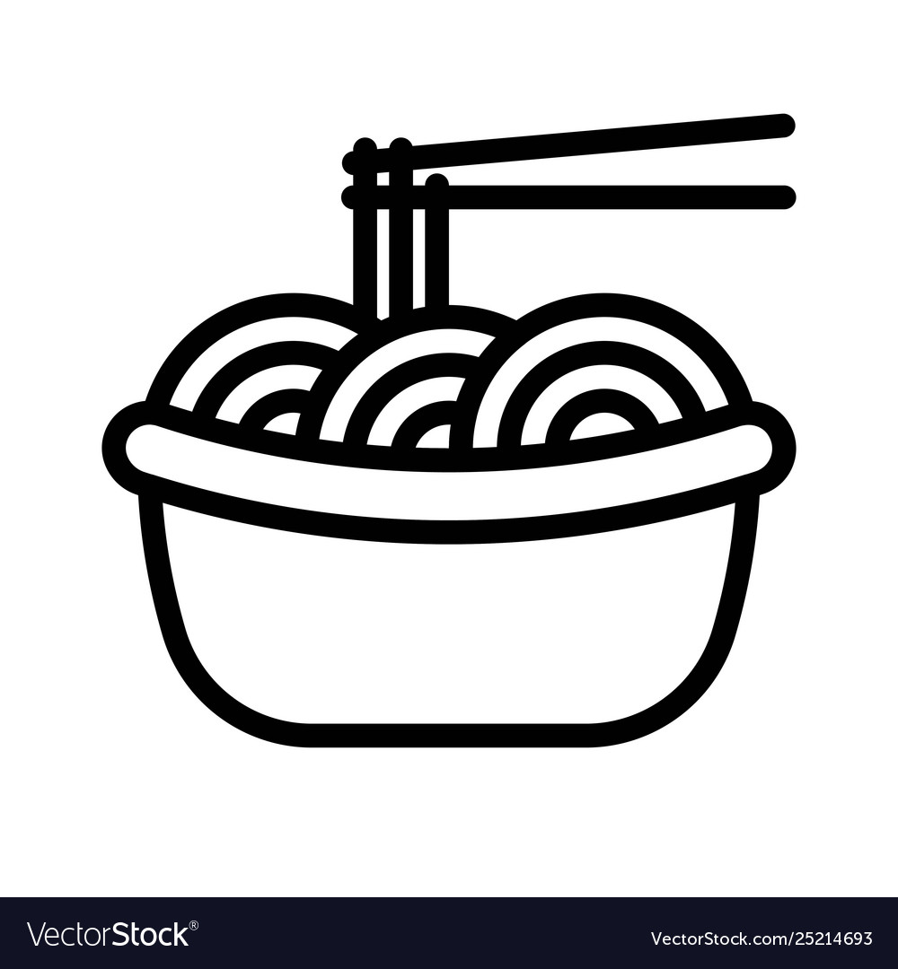 Noodle chinese lunar new year line icon