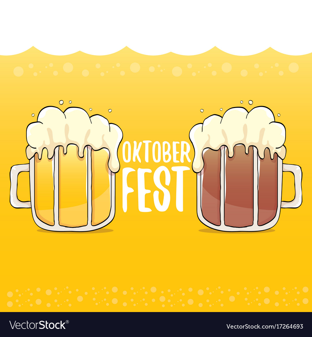 Oktoberfest label on orange beer Royalty Free Vector Image