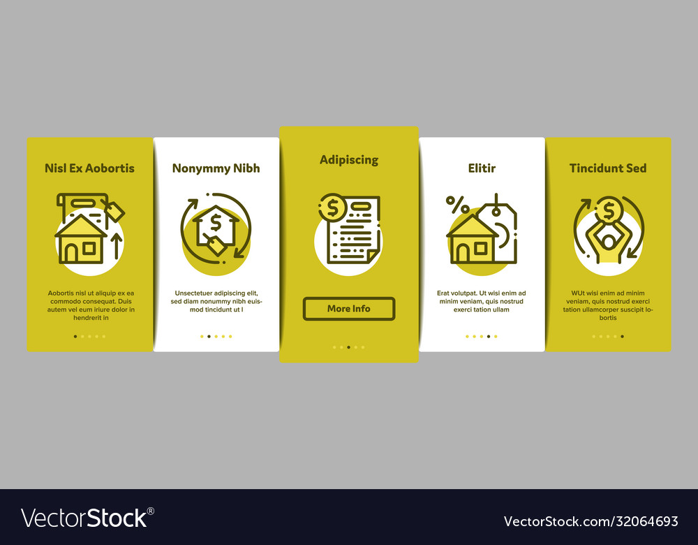 Refinance financial onboarding elements icons set