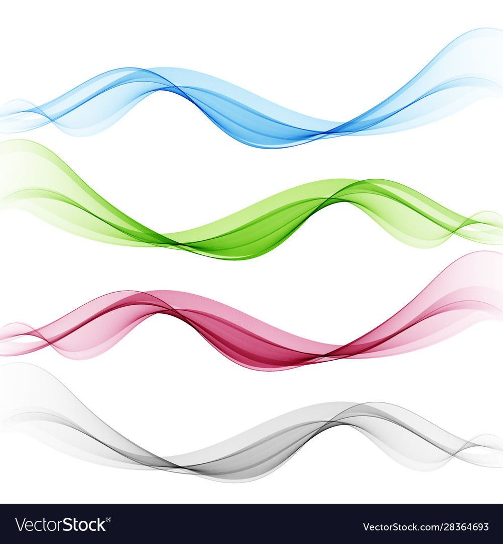Set abstract wave pattern transparent vector image Set abstract wave pattern transparent