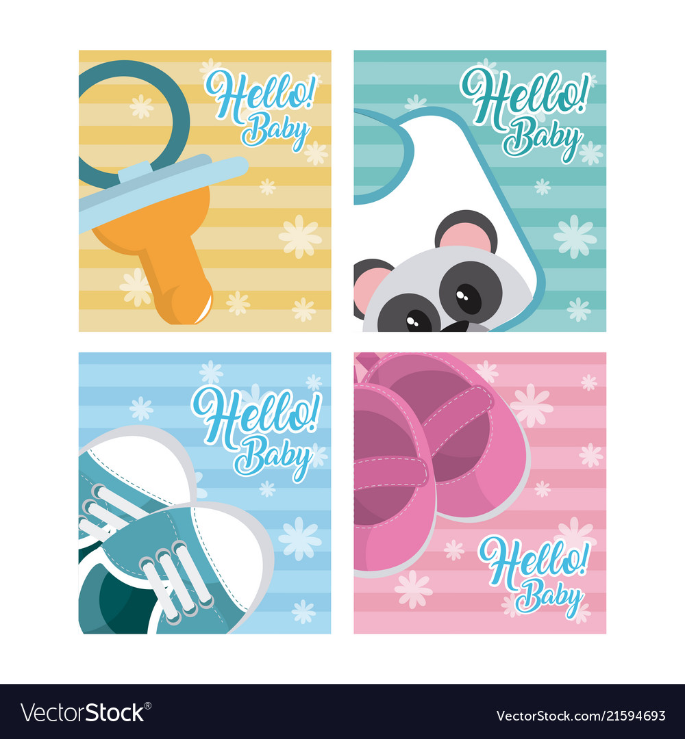 Set of hello baby cards