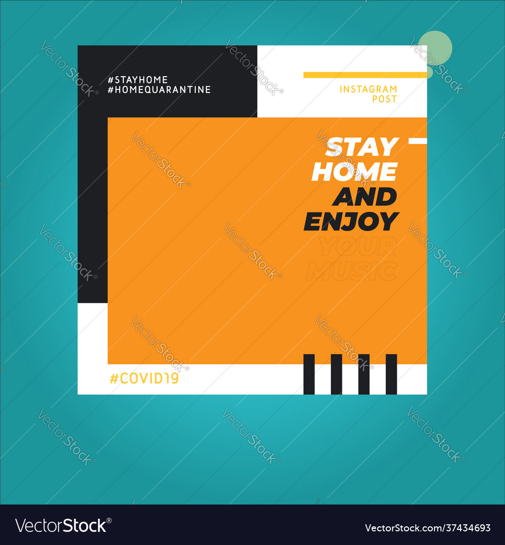 Stay at home template media social post