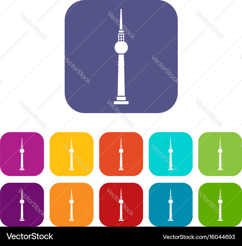 Tower icons set Royalty Free Vector Image - VectorStock