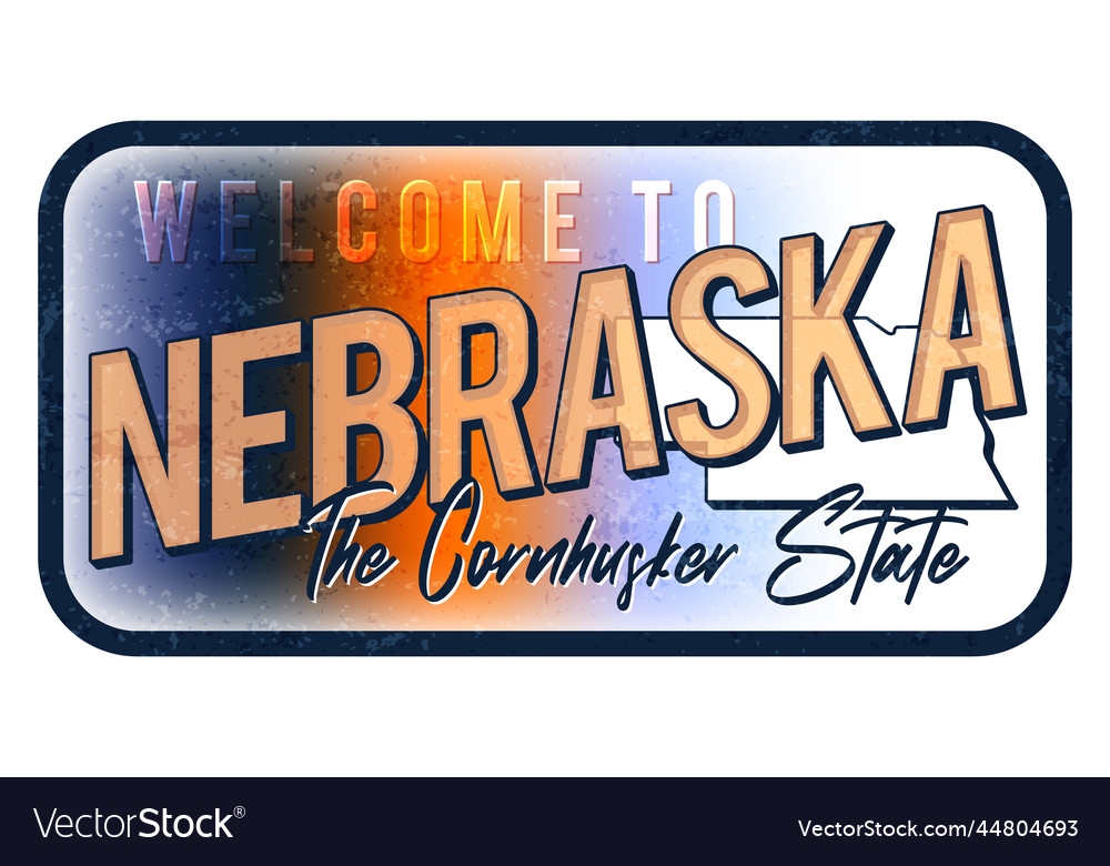 Willkommen bei nebraska vintage rusty metal sign