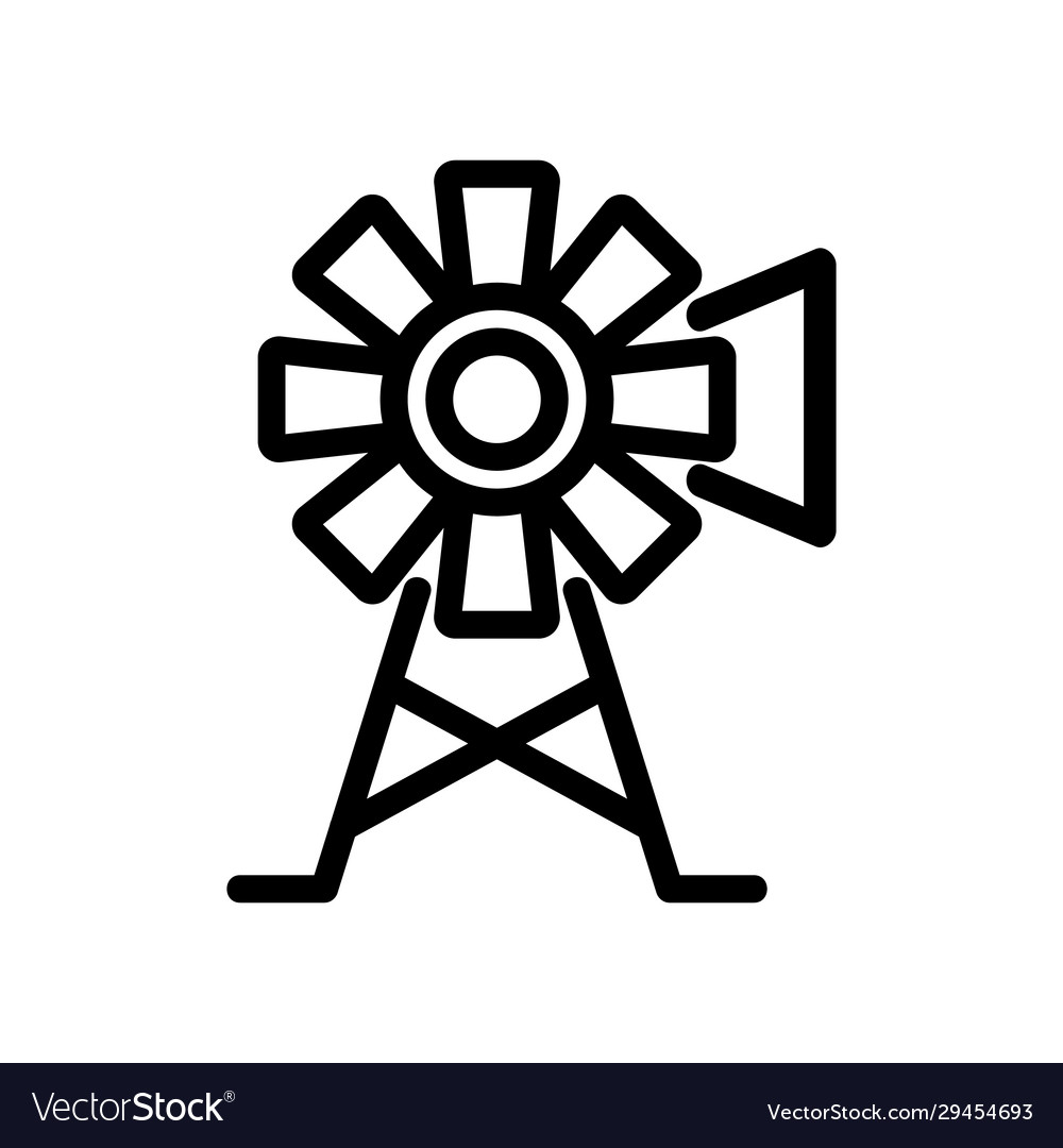 Windmill icon isolated contour symbol