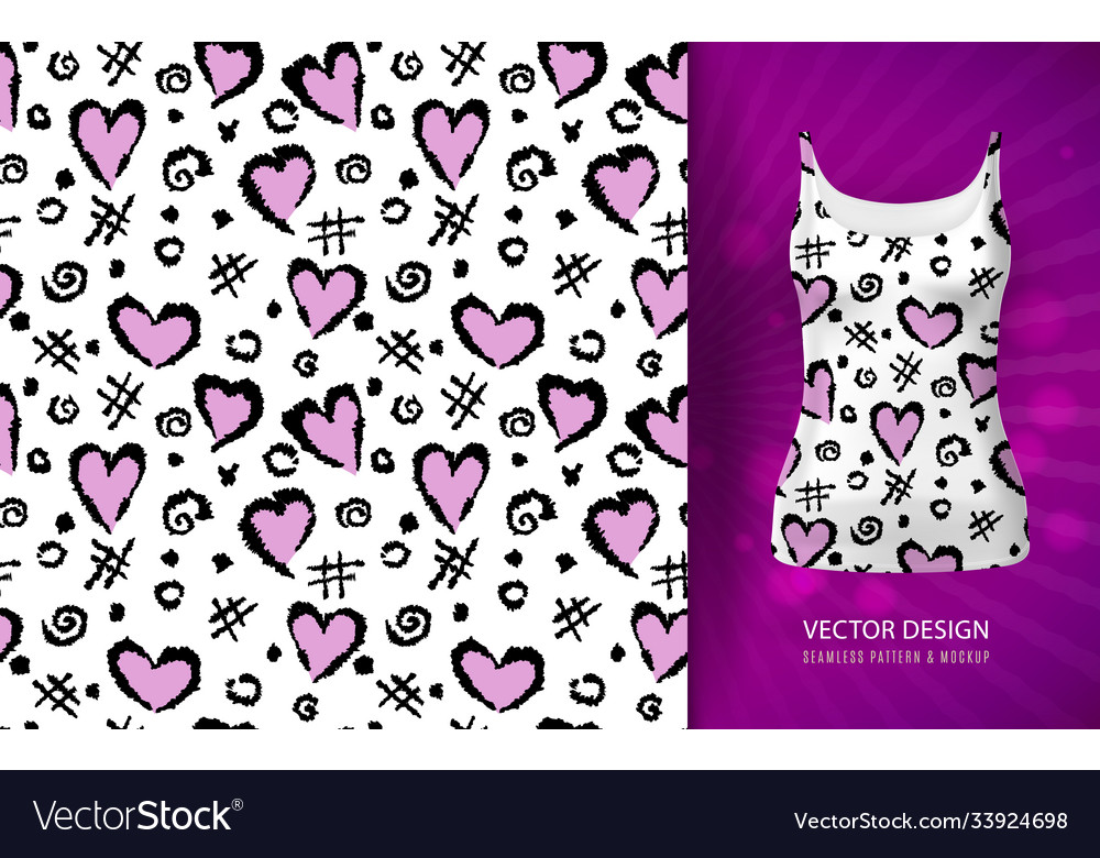 Abstract background with a pattern hearts vector image Abstract background with a pattern hearts