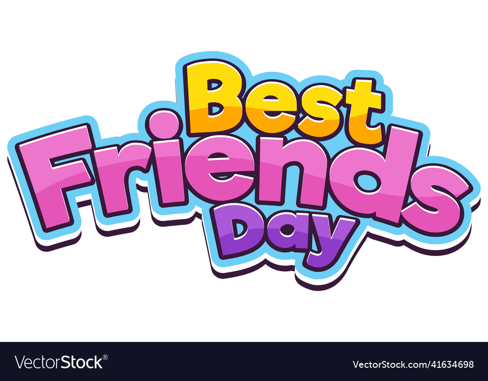 Free Vector | Best friend day lettering logo