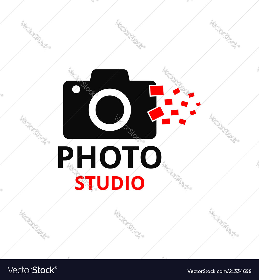 Black and red icon for photographer Royalty Free Vector