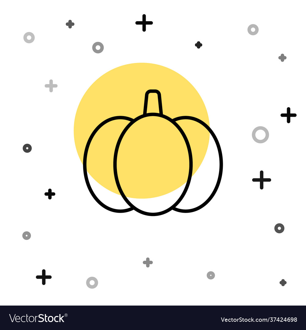 Black line pumpkin icon isolated on white Vector Image