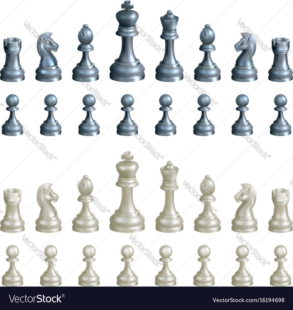 Chess Pieces Set Royalty Free Vector Image Vectorstock