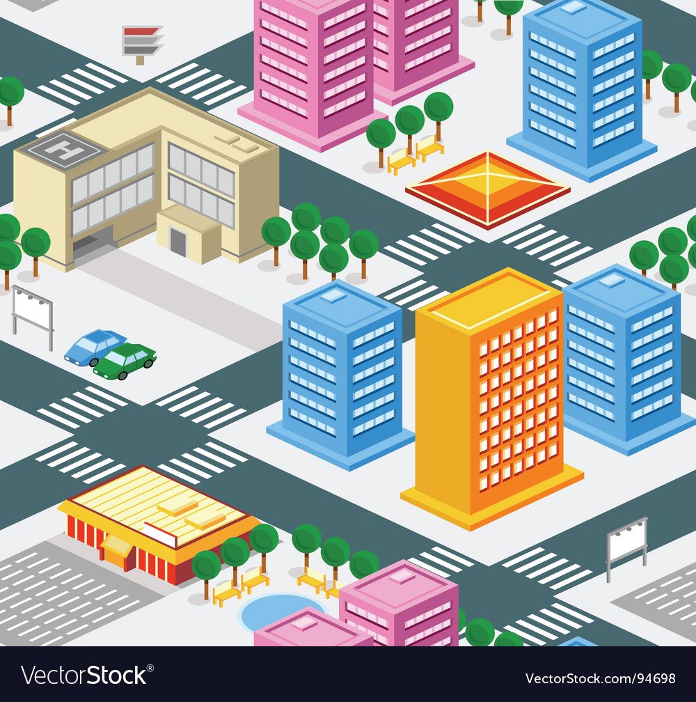 City seamless pattern Royalty Free Vector Image