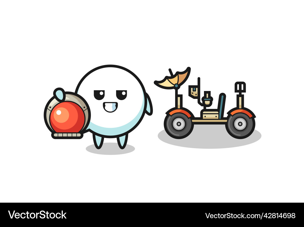 Cute speech bubble as astronaut with a lunar rover