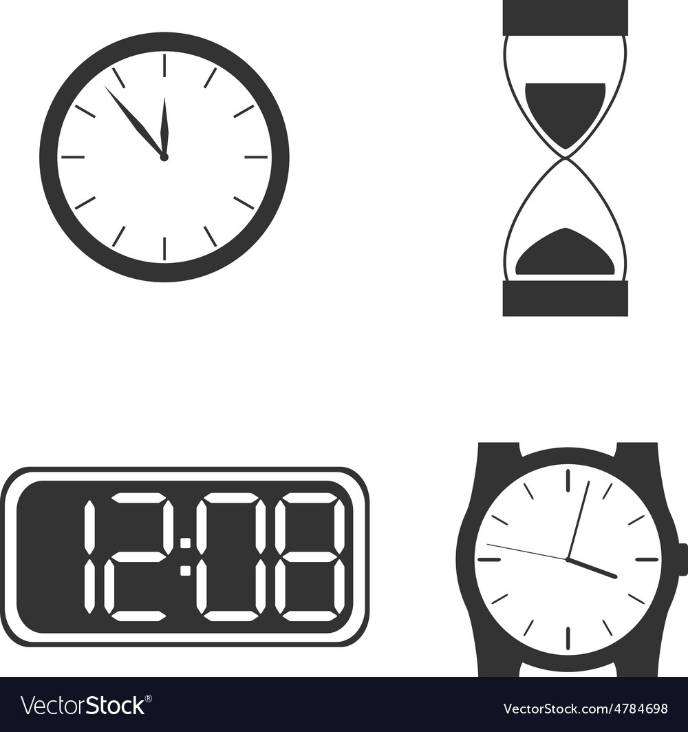 Different clock types Royalty Free Vector Image