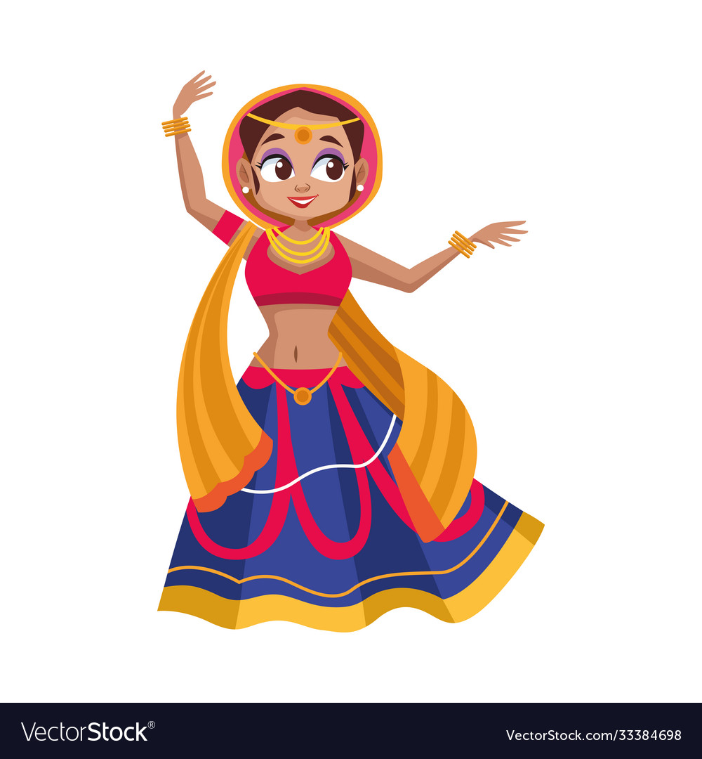 Diwali woman cartoon with traditional cloth Vector Image Diwali woman cartoon with traditional cloth Vector Image