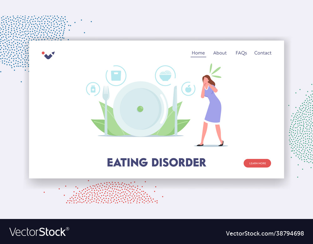 Eating disorder landing page template woman feel