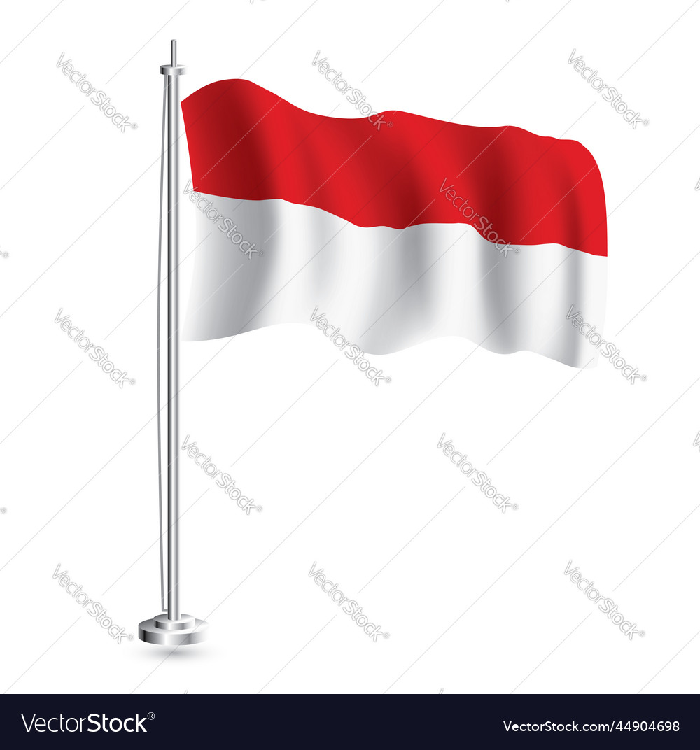 Indonesian flag isolated realistic wave flag Vector Image