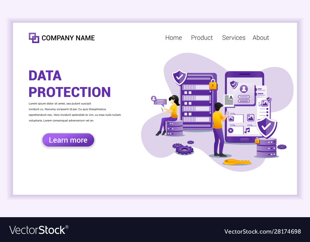 Modern flat design concept data protection