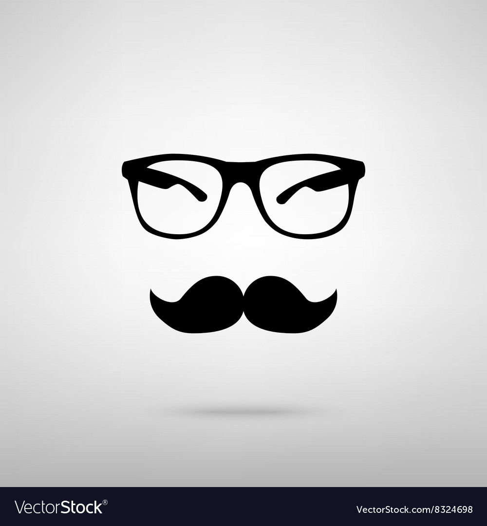 Mustache and glasses sign Royalty Free Vector Image