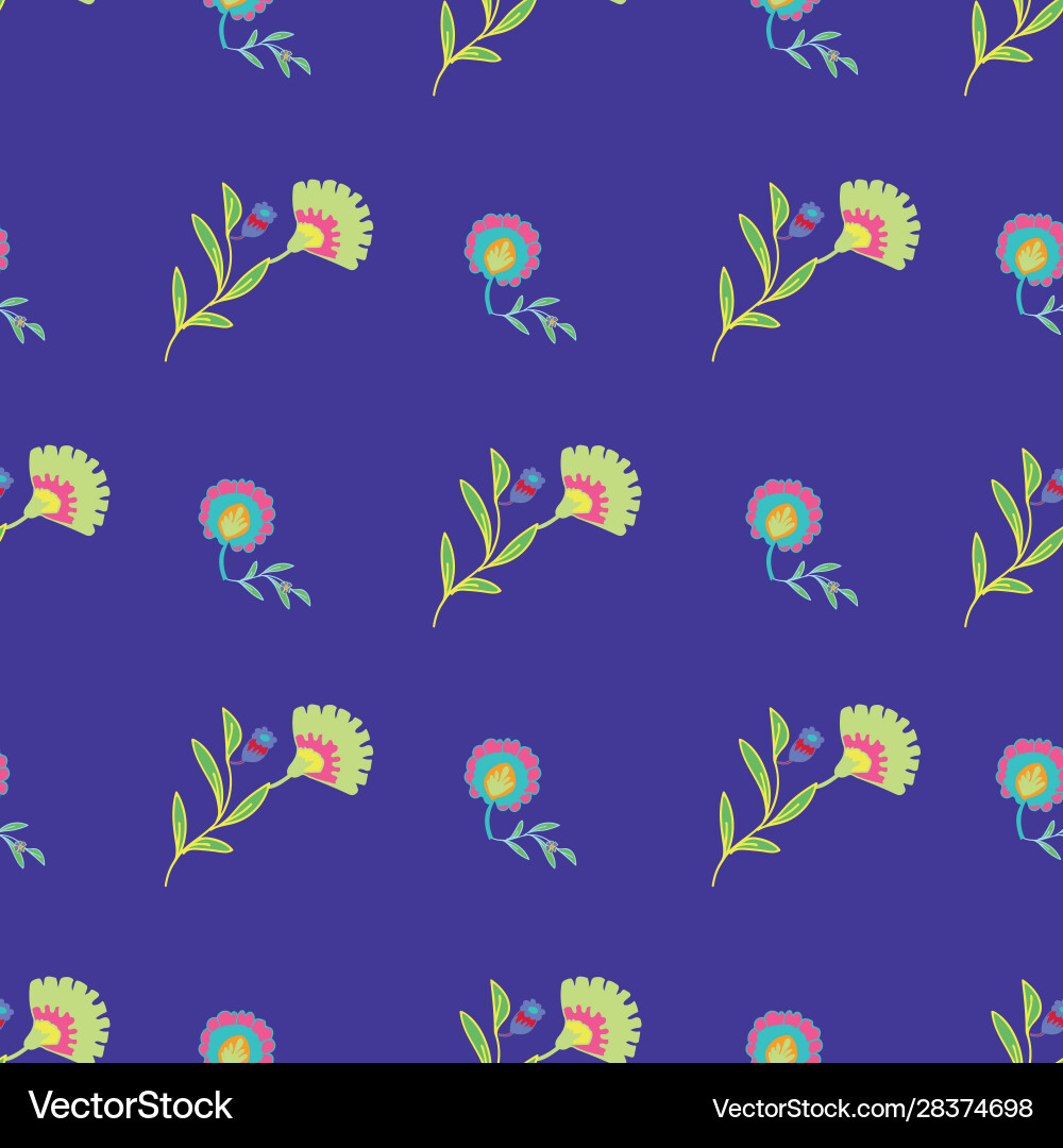 Psychedelic folk seamless pattern Royalty Free Vector Image
