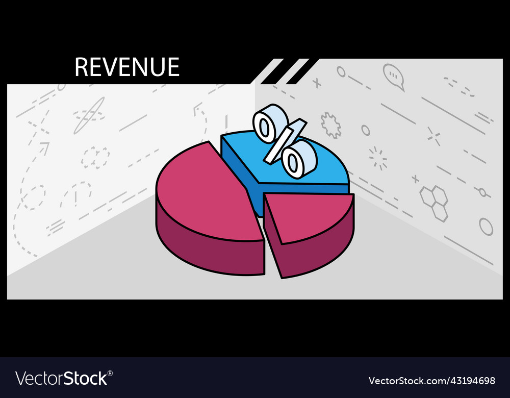 Revenue isometric design icon web 3d colorful Vector Image