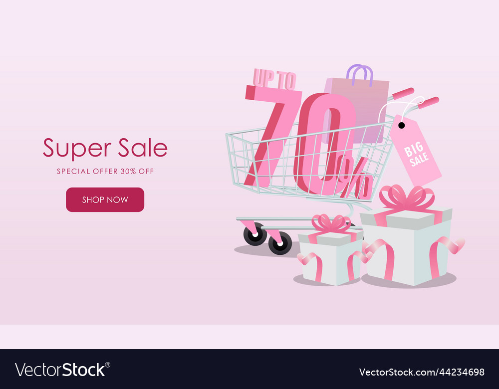 Shopping sale promotion banner concept Royalty Free Vector