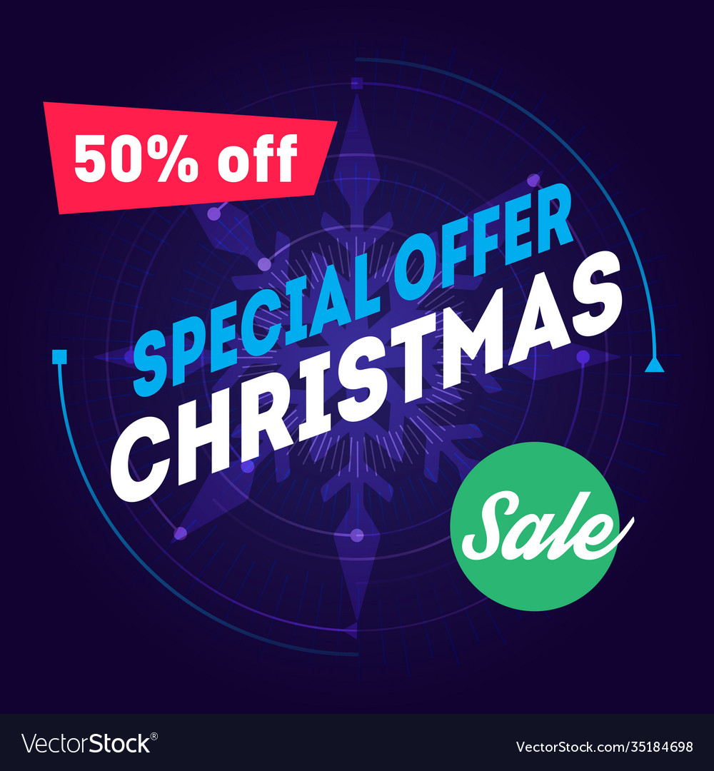 Special offer christmas sale 50 off holiday sale Vector Image