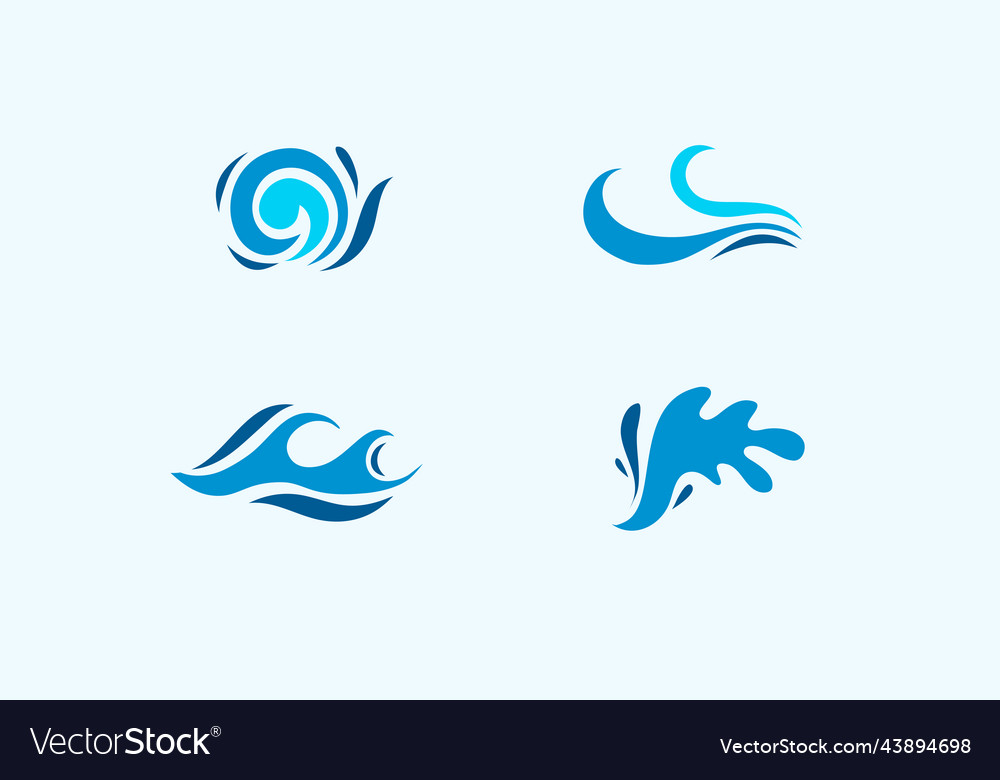 Wellenwasser Meer Design Logo einfaches Element