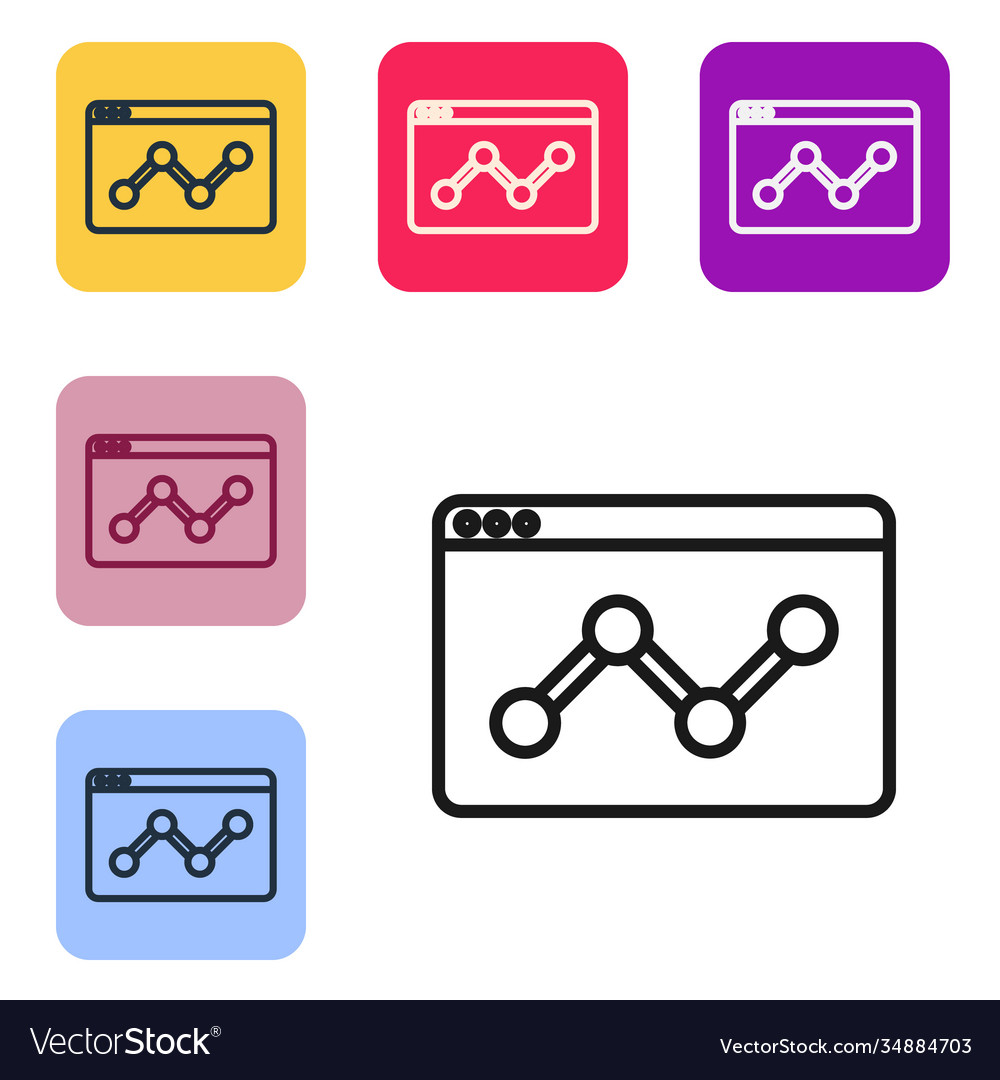 Black line web analytics information vector image Black line web analytics information