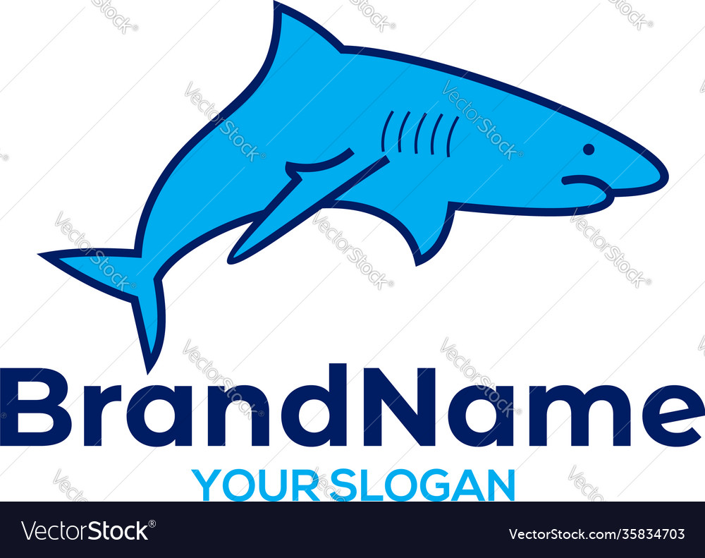 Blue shark logo design