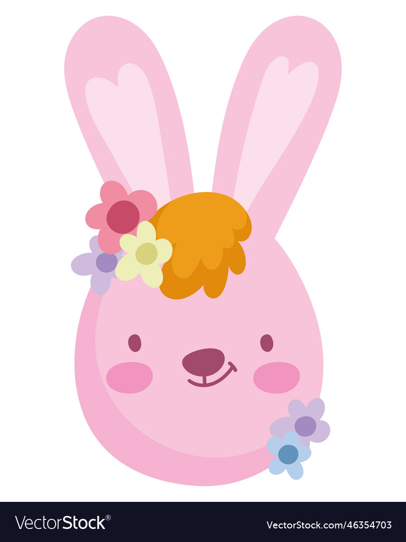 Easter bunny face Royalty Free Vector Image VectorStock