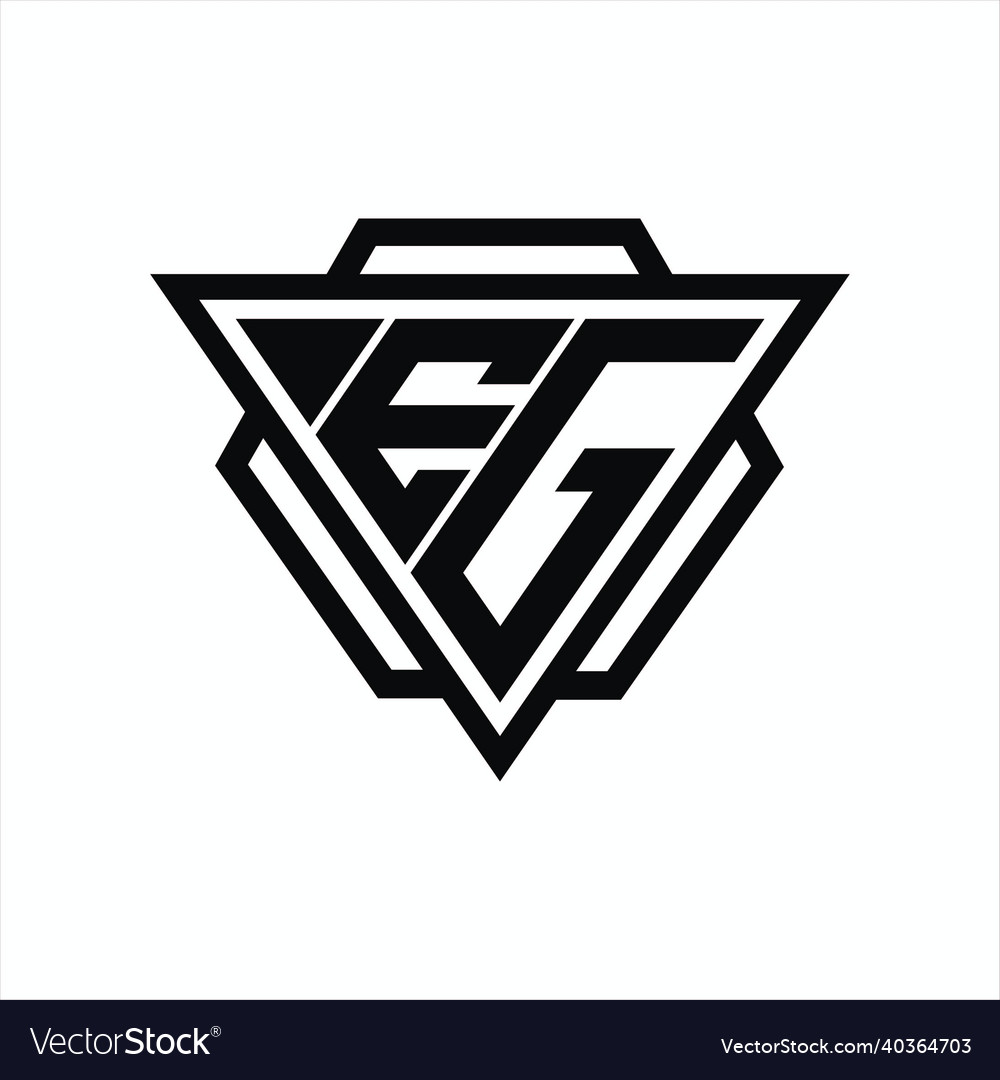 Eg logo monogram with triangle and hexagon