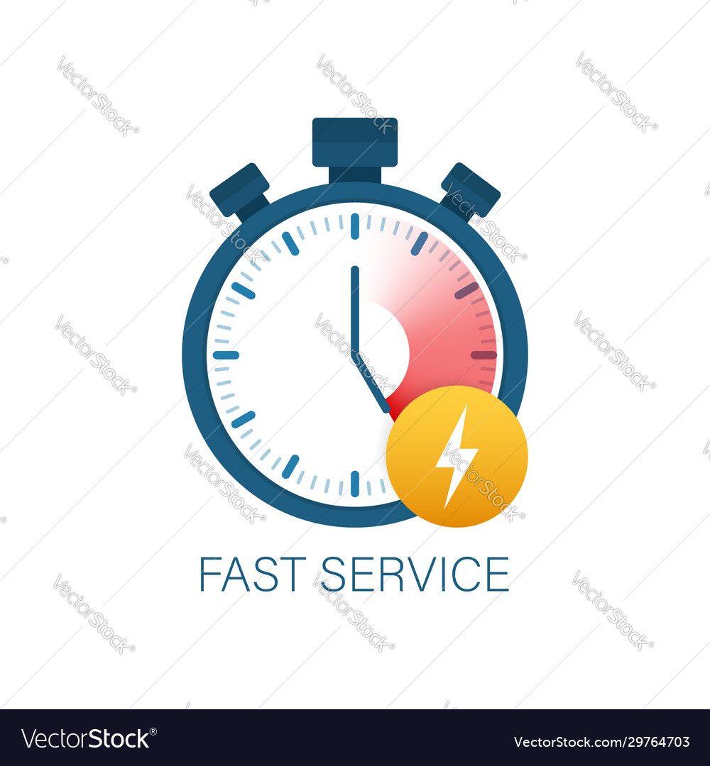 Fast Service Fast Delivery Icon Timely Service Vector Image