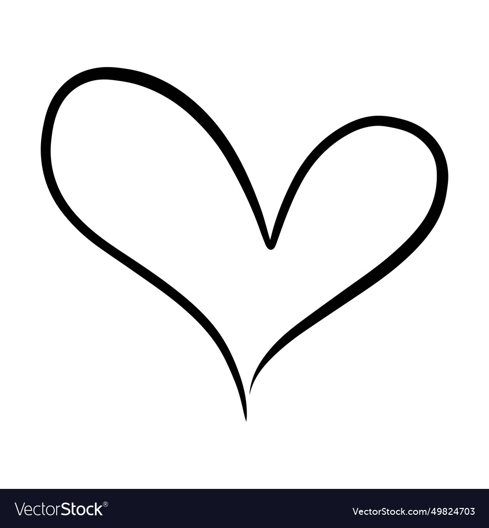 Heart symbol icon hand drawn element of love Vector Image