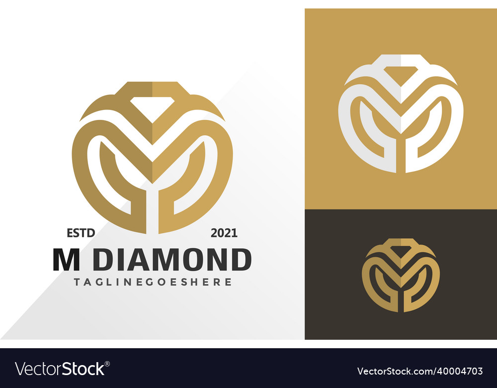 Letter m diamond stone logo and icon design Vector Image