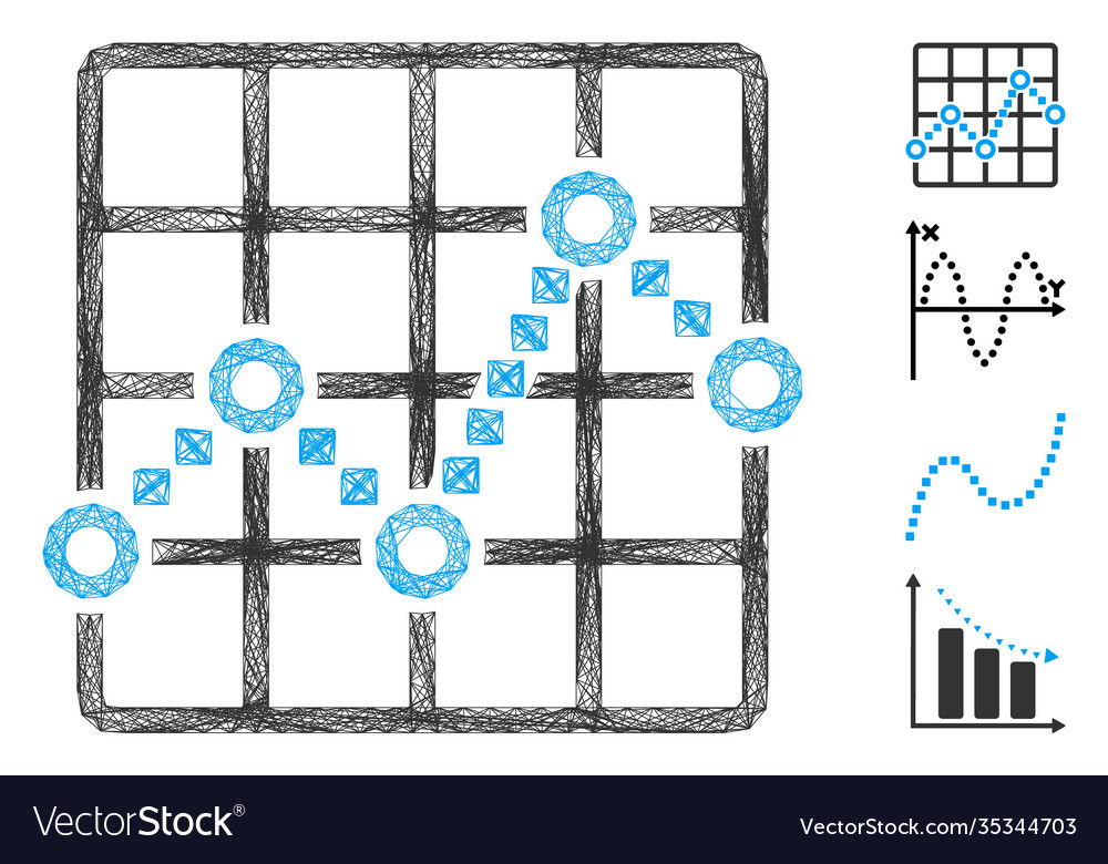 Linear line plot mesh vector image Linear line plot mesh