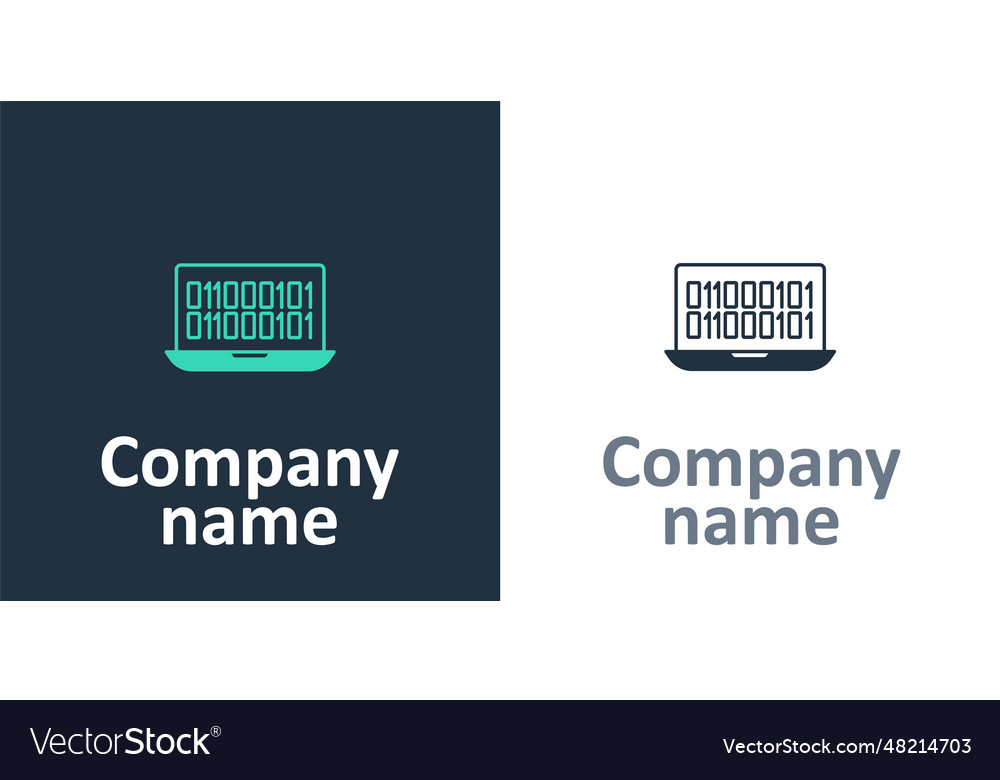 Logotype binary code icon isolated on white Vector Image